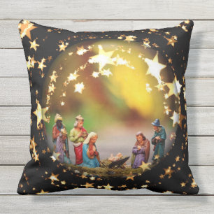 Nativiteitsscène Wieg Maagd Mary Jesus Joseph Sta Buitenkussen