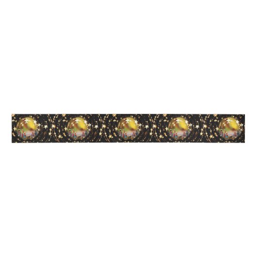 Nativiteitsscène Wieg Maagd Mary Jesus Joseph Star Grosgrain Lint (Voorkant)