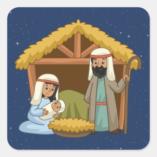 Nativiteitsstickers Vierkante Sticker (Voorkant)