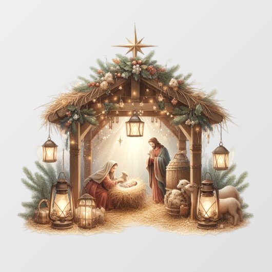 Nativiteitsvensterkoppeling Raamsticker (Vel)