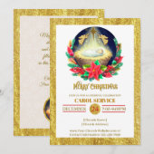 Nativity Carol Service Christmas Invitation Feestdagenkaart (Voorkant / Achterkant)