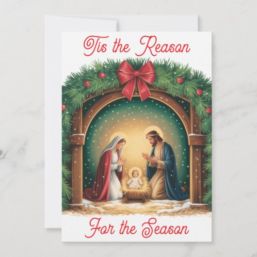Nativity Christmas Flat Card (Voorkant)