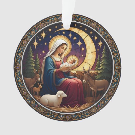 Nativity Christmas Ornament – Double-Sided (voorkant)