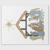NATIVITY CHRISTMAS WRAPPING PAPER  CADEAUPAPIER (Vlak)