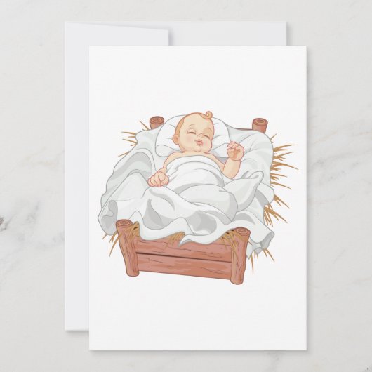 Nativity Crib Baby Invitation (Devant)