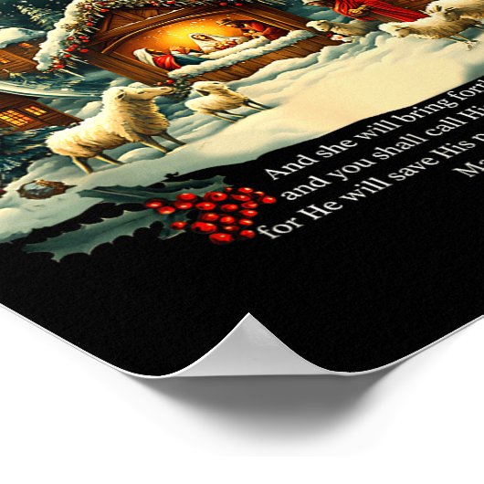 Nativity Ornament Christmas Scene Matthew 1_21  Poster (Hoek)