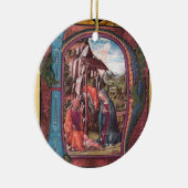 NATIVITY PARCHMENT Blue Gemstone Monogram Keramisch Ornament (Rechts)