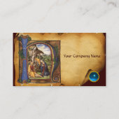 NATIVITY PERCHMENT Helder Blauw Saffier Monogram Visitekaartje (Achterkant)
