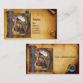 NATIVITY PERCHMENT Helder Blauw Saffier Monogram Visitekaartje (Voorkant / Achterkant)