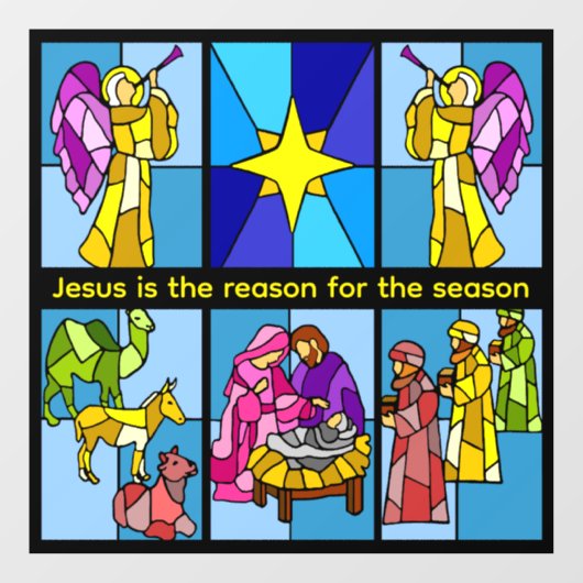 Nativity raamsticker (Vel)