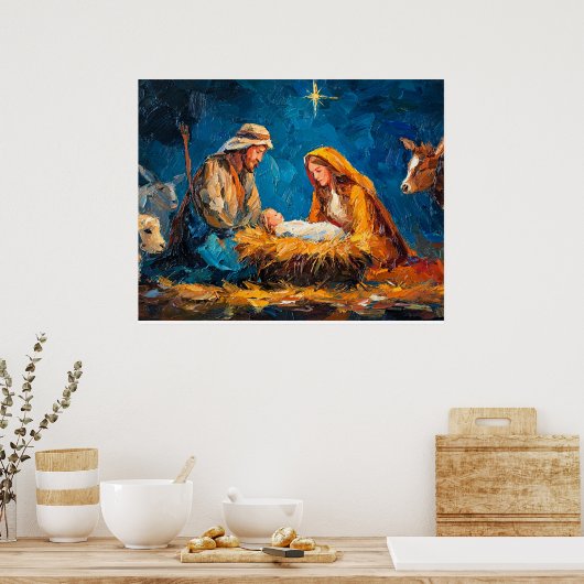 Nativity Scene, beautiful illustration, Poster (Keuken)