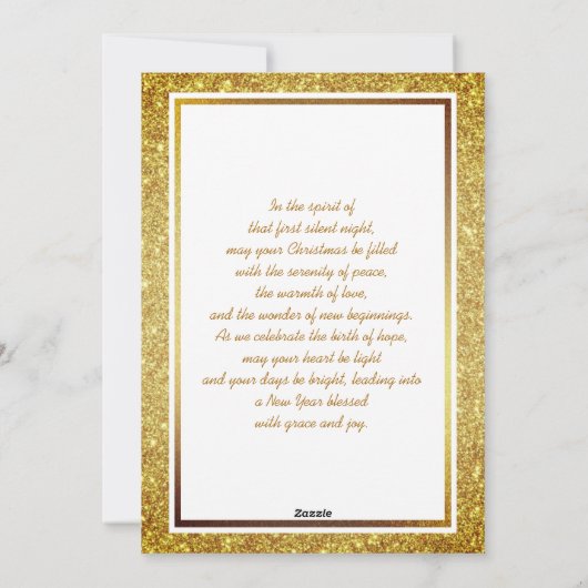 Nativity Scene "Merry Christmas & Happy New Year" Feestdagenkaart (Achterkant)