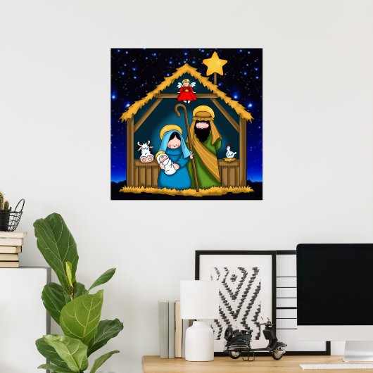 nativity stable scene poster (Bureau à domicile)