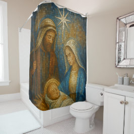 Nativity Stained Glass Mosaic | Holy Family  Douchegordijn