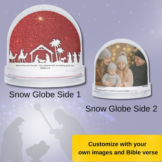 Nativity Star Christmas Bible Verse Sneeuwbol