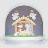 Nativity with Luke 2:11 Bible Verse Sneeuwbol (Voorkant)