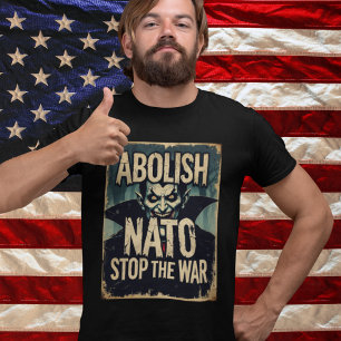NATO Afschaffen Halloween Vampier Anti-Oorlog Vred T-shirt
