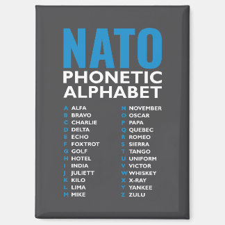 NATO Fonetisch Alfabet Alfa Bravo Charlie Magneet