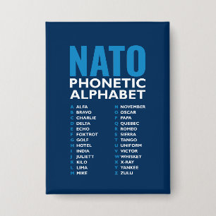 NATO Fonetisch Alfabet Alfa-Zulu Code Button