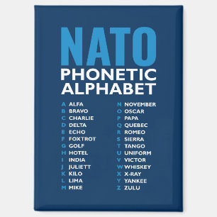 NATO Fonetisch Alfabet Alfa-Zulu Magneet
