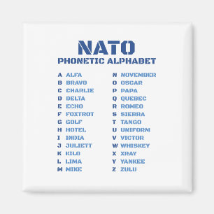 NATO-fonetisch alfabet ICAO Magneet