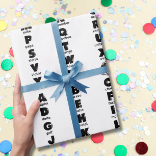 NATO Fonetisch Alfabet, Zwarte Letters Cadeaupapier