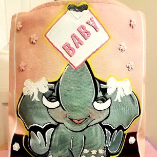 Natosha, de Baby olifant Speller Roze Canvas tas