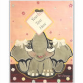 Natosha, de olifant, 8 x 8 inch sticker (Voorkant)