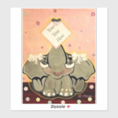 Natosha, de olifant, 8 x 8 inch sticker (Vel)