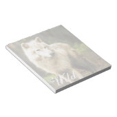 Natte Arctische Wolf in Spring Foto Notitieblok (Schuin)