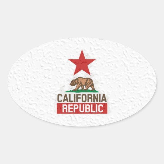 Natte Californië Ovale Sticker (Voorkant)