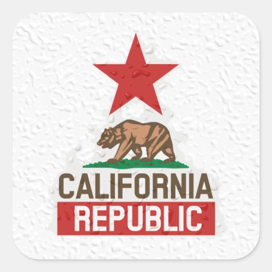 Natte Californië Vierkante Sticker (Voorkant)