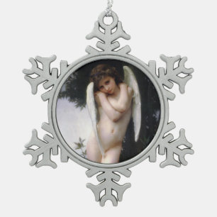 Natte Cupid (L'Amour Mouillé) Tin Sneeuwvlok Ornament