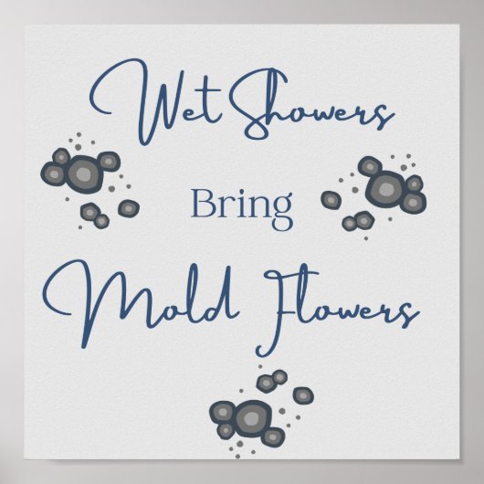 Natte douwers Funny Bathroom Poster (Voorkant)