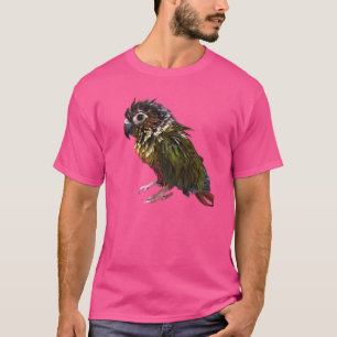Natte groene wang Vogelvogel Natte papegaai Nat P T-shirt
