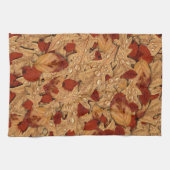 Natte herfstbladeren Thanksgiving Theedoek (Horizontaal)