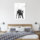 natte hond canvas afdruk (Insitu (Slaapkamer))