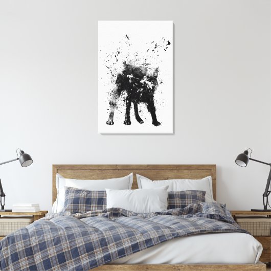 natte hond canvas afdruk (Insitu (Slaapkamer))