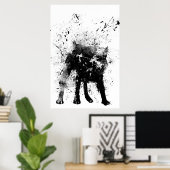 natte hond poster (Thuiskantoor)