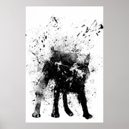 natte hond poster