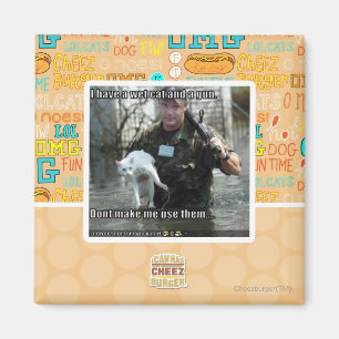 Natte kat en pistool magneet