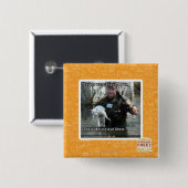 Natte kat en pistool vierkante button 5,1 cm (Voorkant /achterkant)