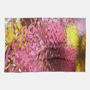Natte look Roze Abstracte reflectie Theedoek