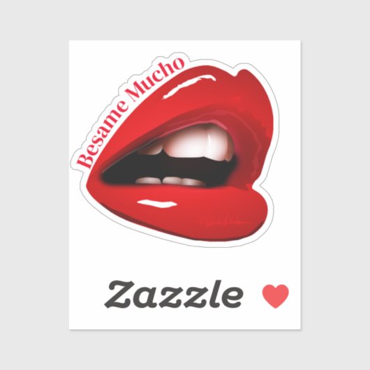 Natte rode lippen Valentijn Sticker (Vel)