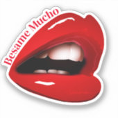 Natte rode lippen Valentijn Sticker (Voorkant)
