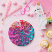 Natte verf kleurrijk abstract kunstpalet papieren bordje (Feest)