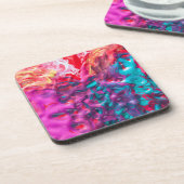 Natte verfkleurig abstract kunstpalet modern bier onderzetter (Linkerzijde)