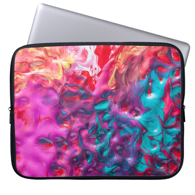 Natte verfkleurig abstract kunstpalet modern laptop sleeve (Voorkant)
