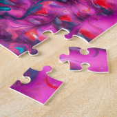 Natte verfkleurig abstract kunstpalet modern legpuzzel (Zijkant)
