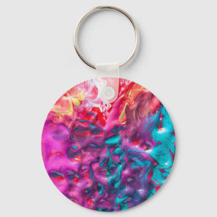 Natte verfkleurig abstract kunstpalet modern sleutelhanger